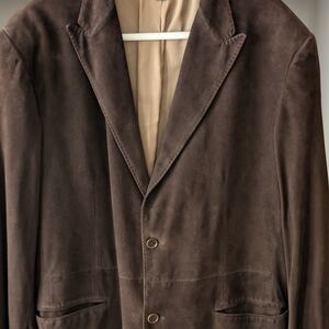 John Varvatos Dark Brown Suede Blazer